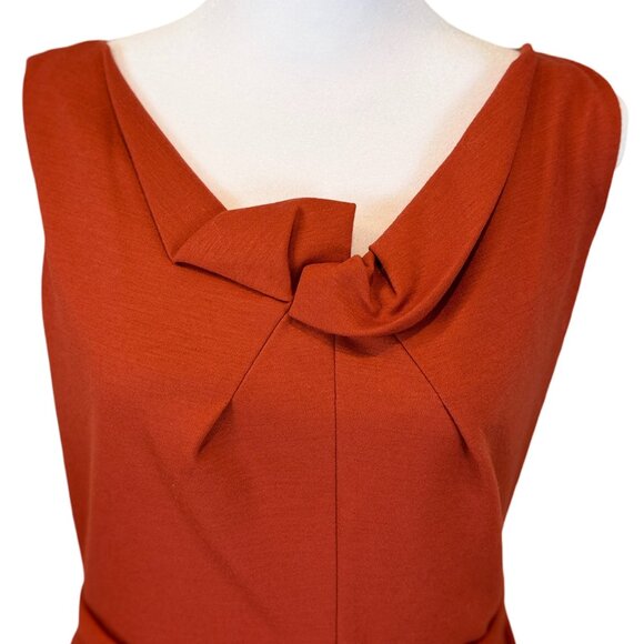 Women's Elie Tahari for Nordstrom Wool Blend Sleeveless Sheath Dress in Rust - Picture 3 of 7